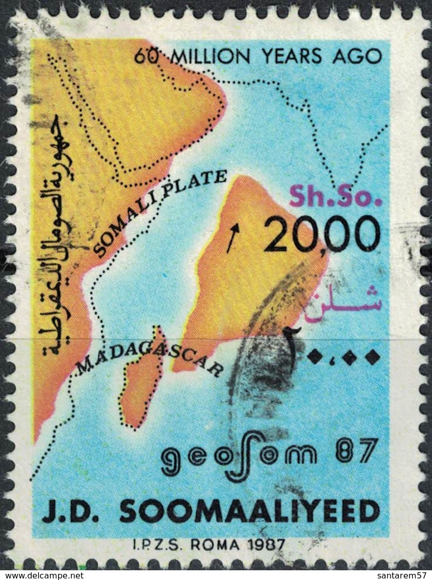 Somalie 1987 Oblitéré Used Geosom 87 Géologie 60 Million Years Ago - Somalie (1960-...)