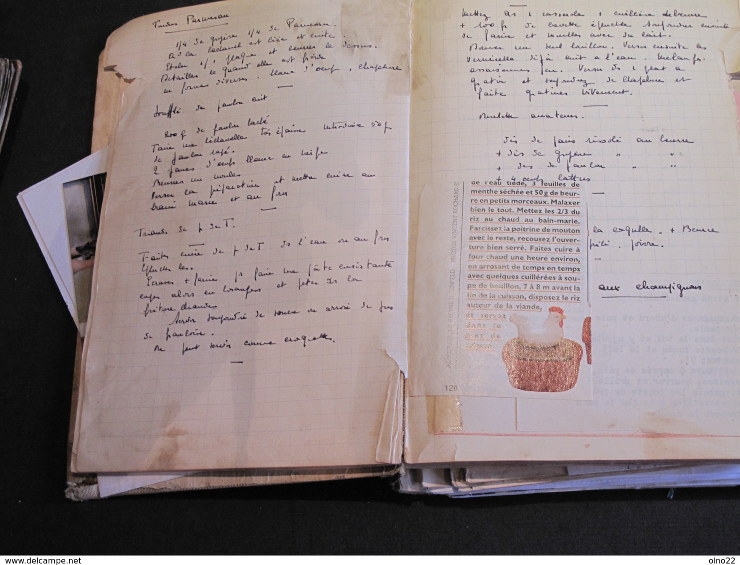 CARNET DE RECETTES TOILE D'UN CUISINIER -  NOMBREUSES RECETTES MANUSCRITES ET OU RELEVEES - Manuscrits