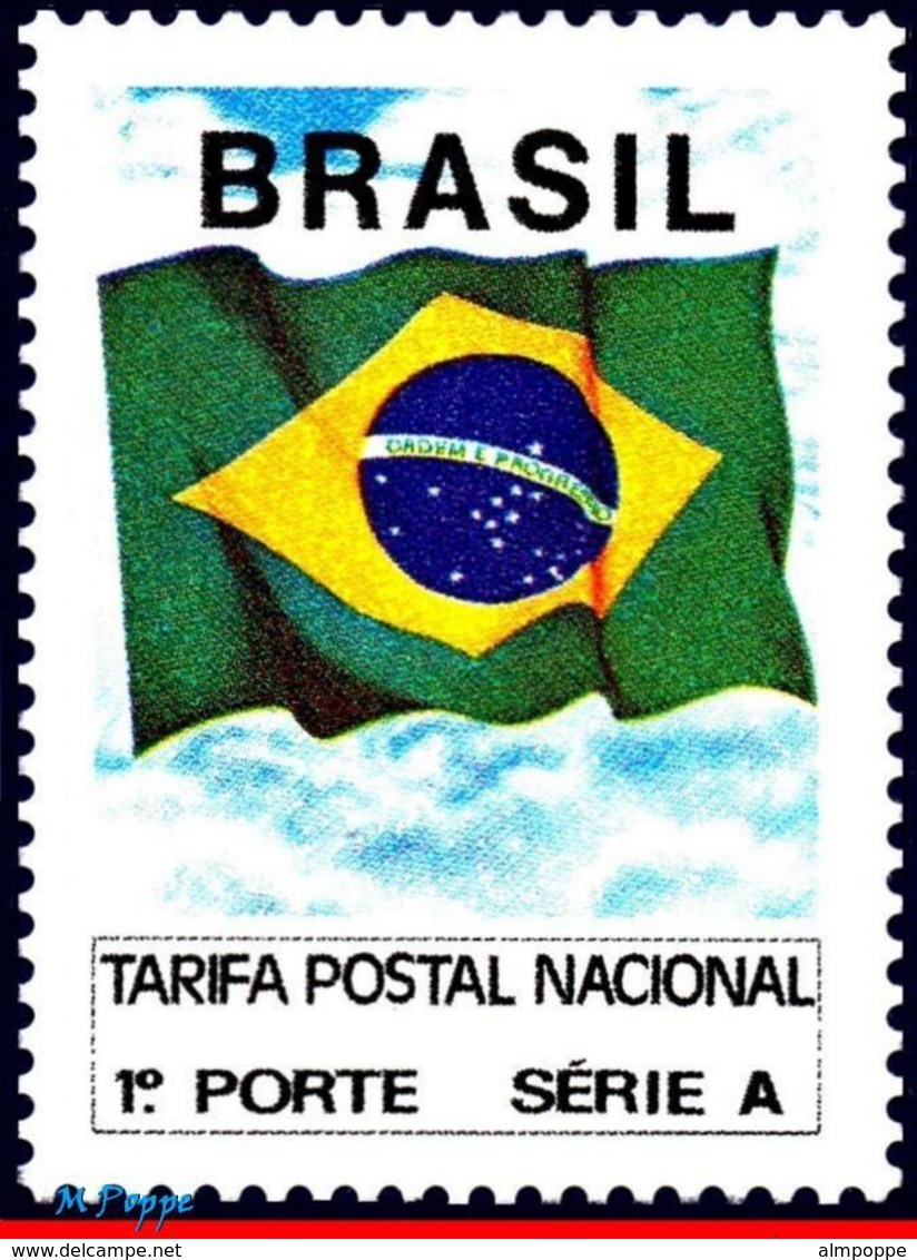 Ref. BR-2320 BRAZIL 1991 FLAGS, FLAG OF BRAZIL,, MI# 2419, MNH 1V Sc# 2320 - Neufs