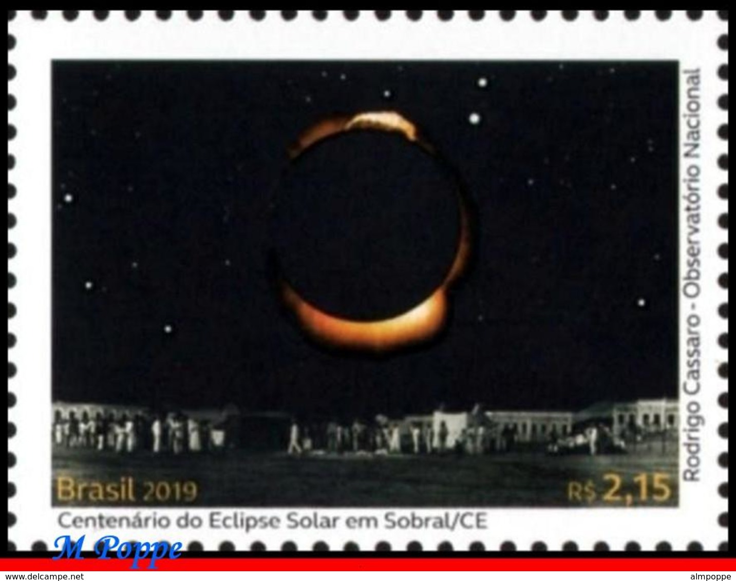 Ref. BR-V2019-07 BRAZIL 2019 - SCIENCE, SOLAR ECLIPSE IN SOBRAL,, ALBERT EINSTEIN, RELATIVITY THEORY, MNH,1V - Astronomie