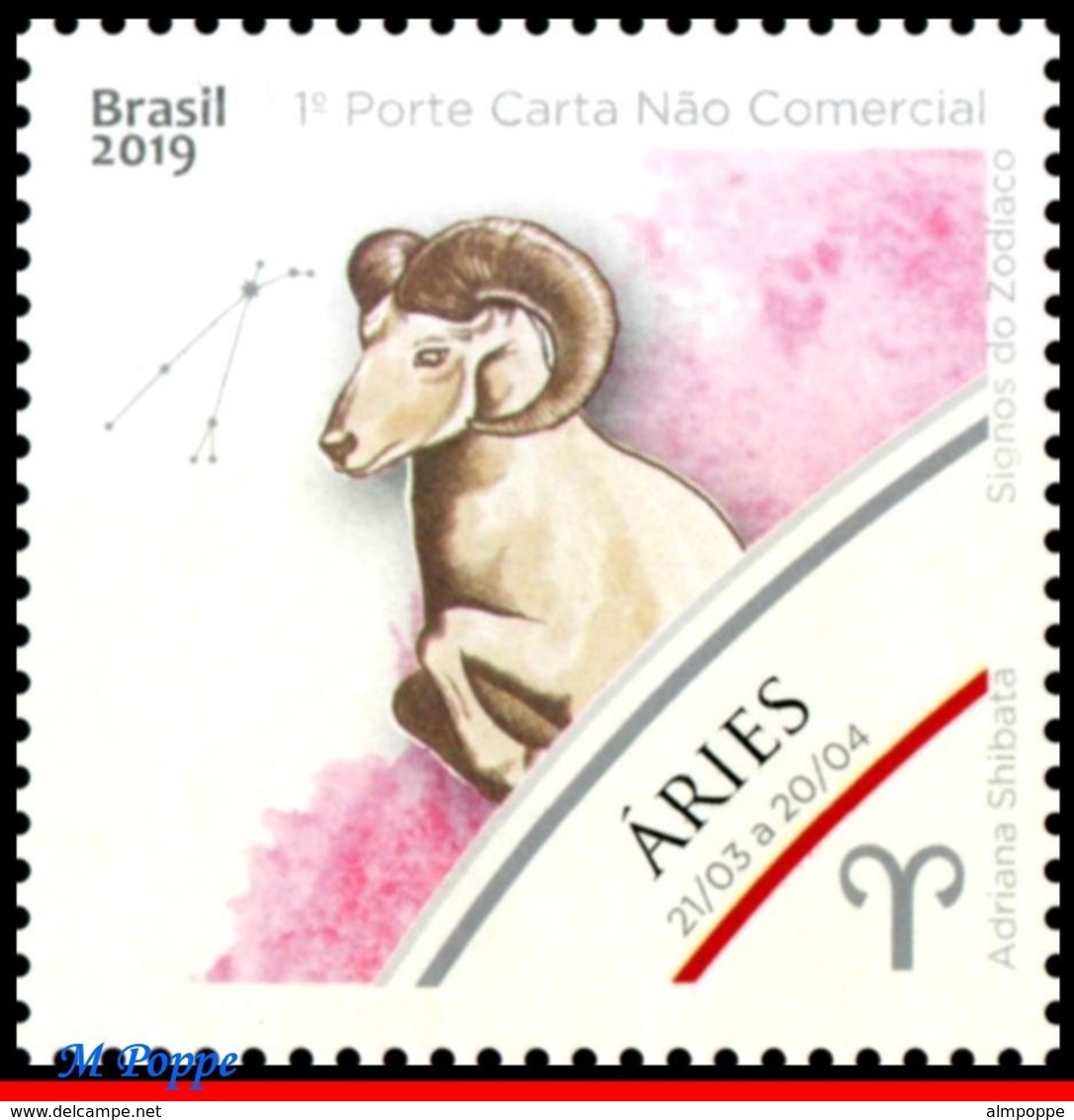 Ref. BR-V2019-SIGN BRAZIL 2019 ASTROLOGY, ZODIAC SIGNS, ARIES, TAURUS GEMINI, SET MNH 3V - Ungebraucht