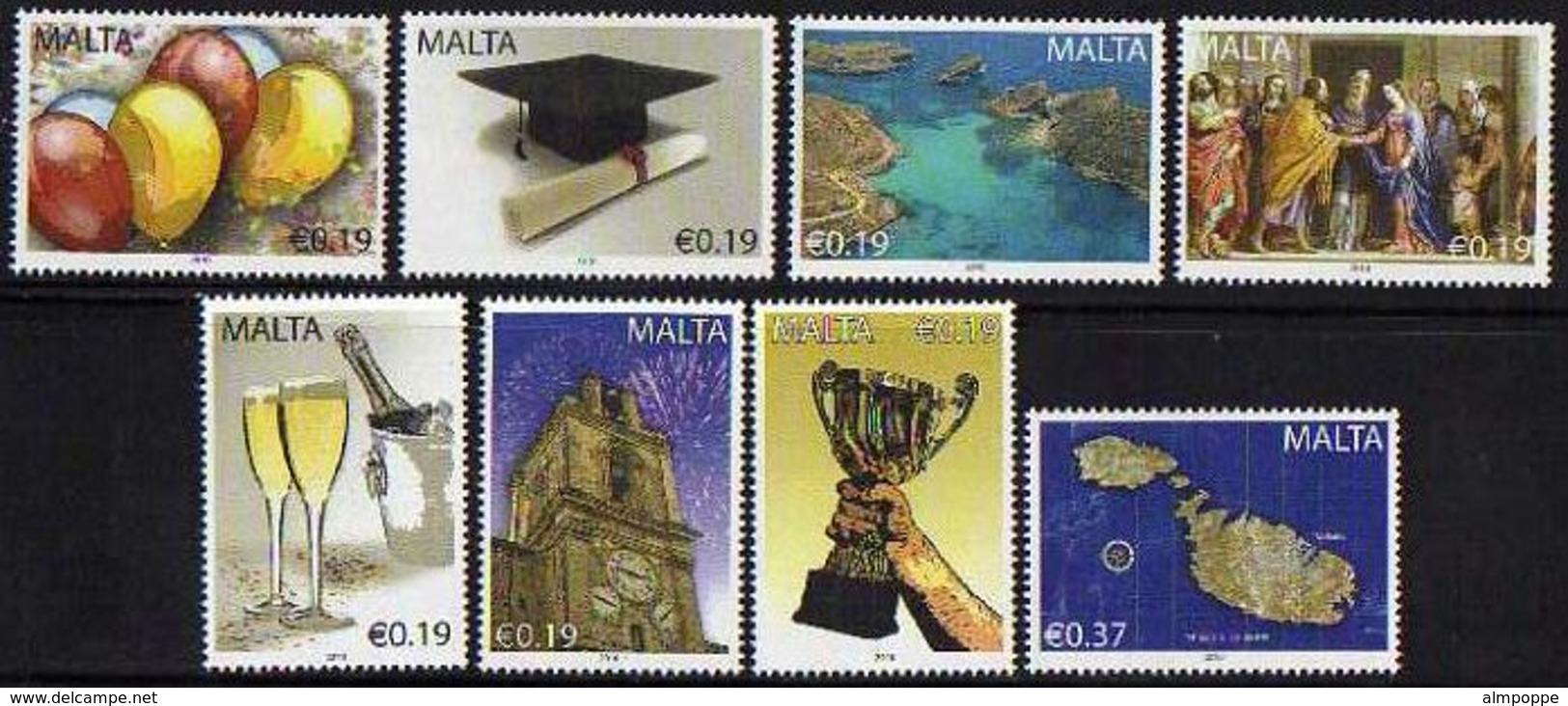 Ref. M1-V2010-05 MALTA 2010 MAPS, OCCASIONS - EVENTS, SET MINT MNH 8V - Malta