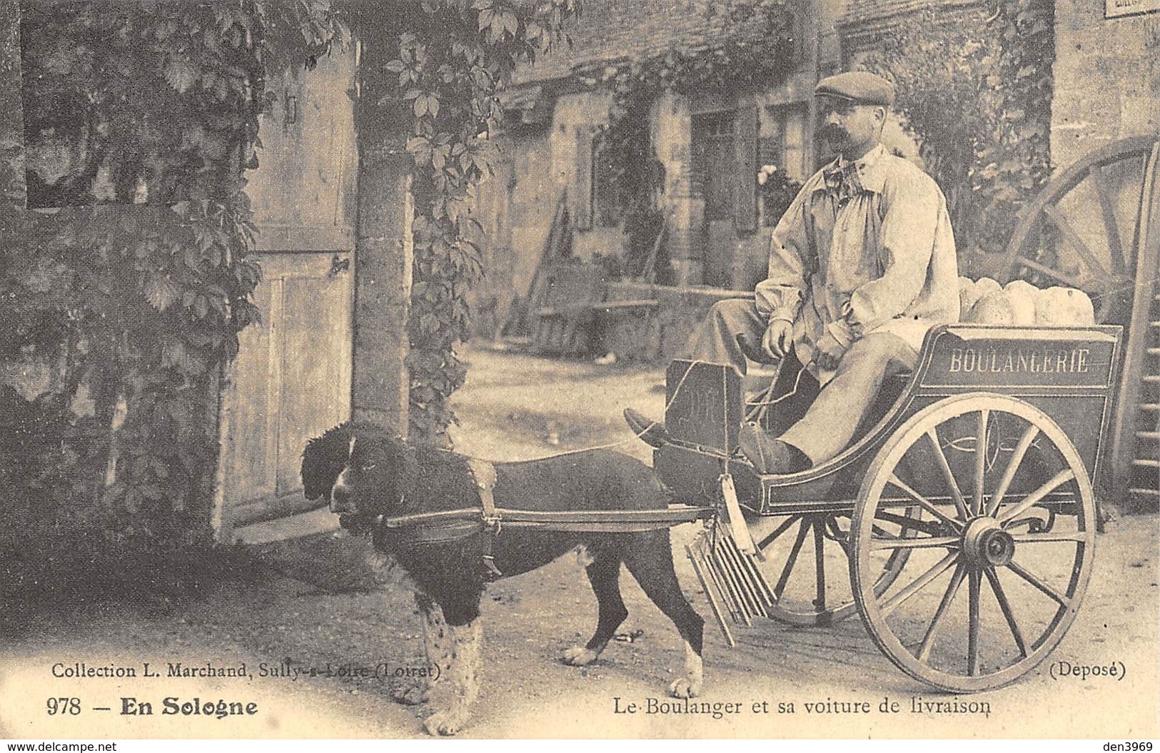 En Sologne - Le Boulanger Et Sa Voiture De Livraison - Attelage De Chien - Cecodi N'959 - Autres & Non Classés