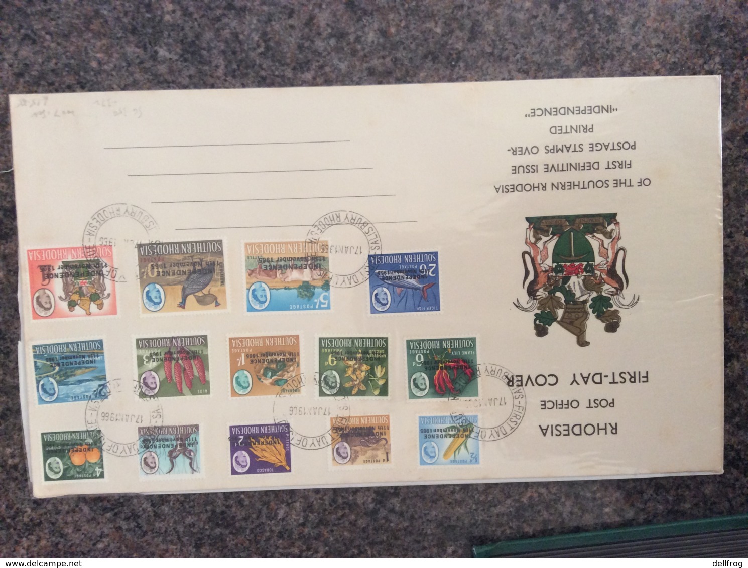 RHODEISA 1966 First Day Cover 17.1.66 Of Independence Set Sg359-72 Used - Rhodesia (1964-1980)