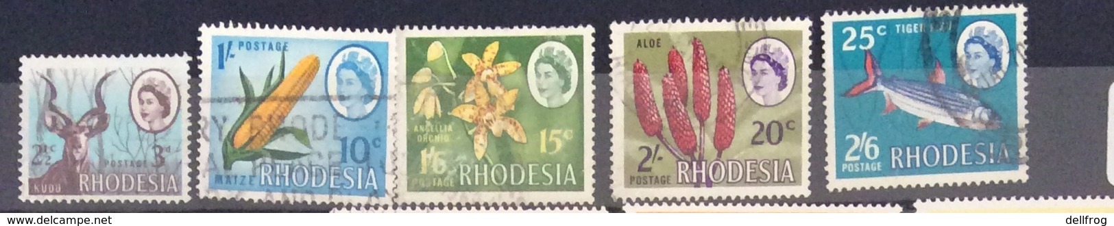 RHODEISA 1967-8 Sg 39408-12 Dual Currency Set Used Cv £31 - Rhodesia (1964-1980)