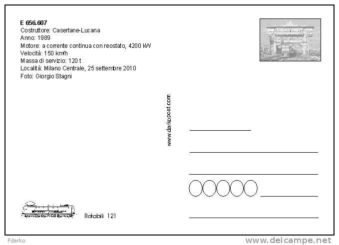 121 E 656.607 Casertane-Lucana Milano Centrale Cartoline Treni Tpaívo Railroad Trein Railways Postcards Zug Treno - Treni