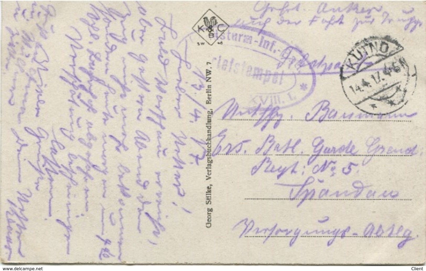 ALLEMAGNE - Kunto Bahnhof - Feldpost Polen 1917 - Polen