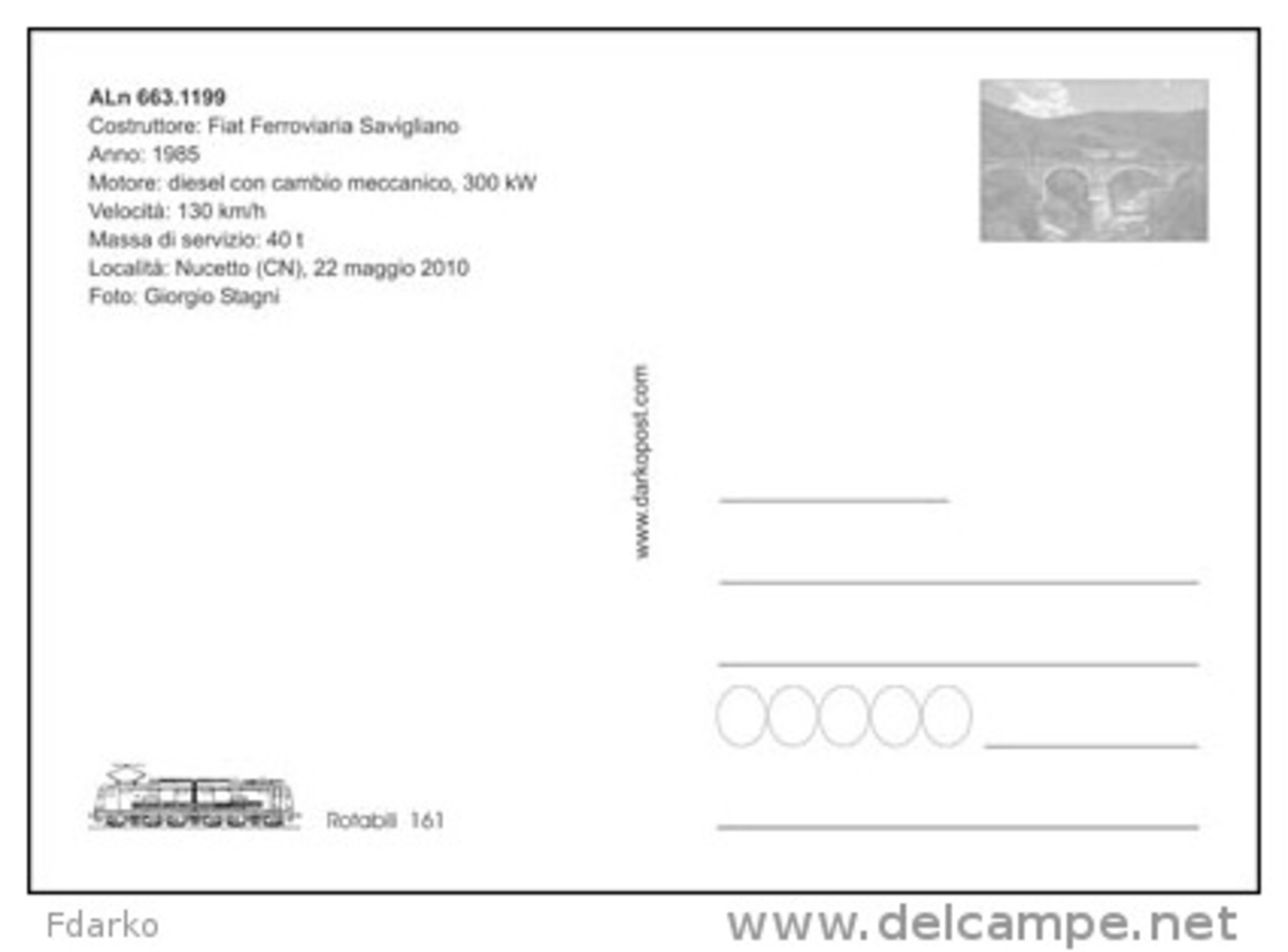 161 Treno ALn 663.1199 Fiat, Savigliano Nucetto Cuneo Rairoad Trein Railweys Treni Steam Chemin De Fer Piemonte - Treni