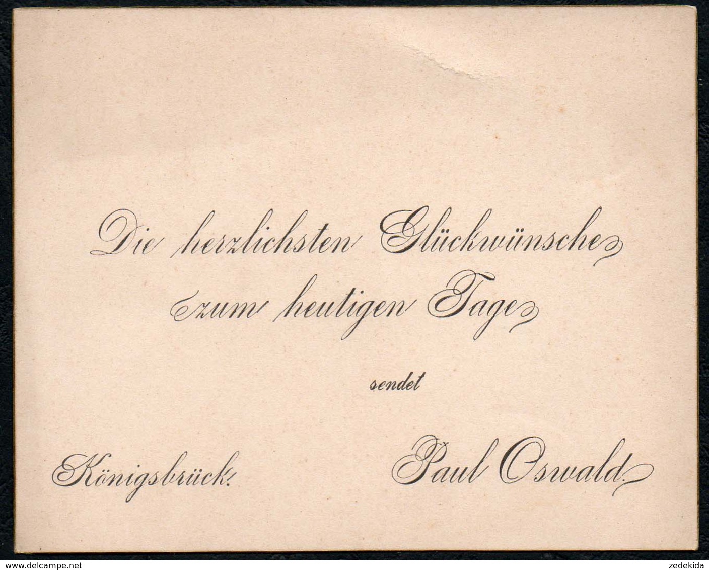 C6075 - Paul Oswald Königsbrück - Glückwunschkarte Visitenkarte - Visiting Cards