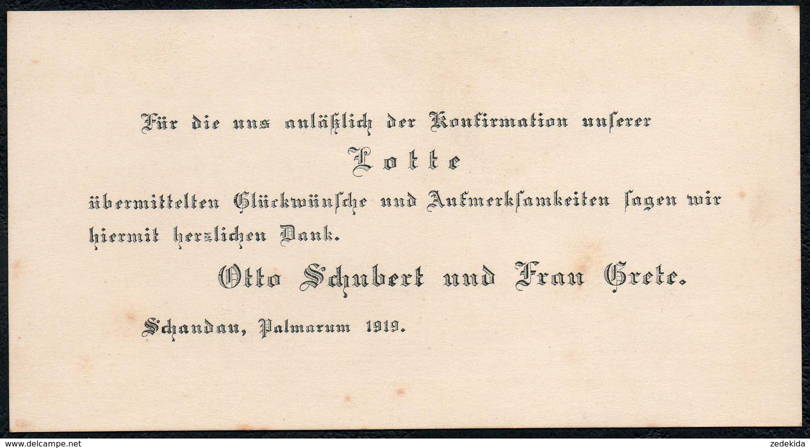 C5965 - Otto Schubert Grete Schubert Bad Schandau - Glückwunschkarte Visitenkarte - Visiting Cards