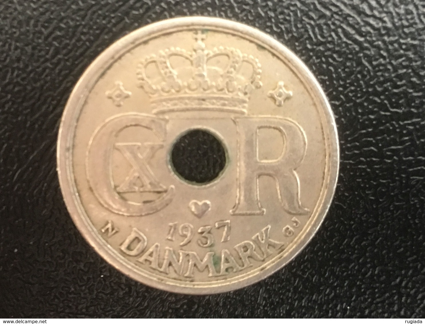 1937 Denmark Danmark 25 Ore Coin, Scarce Date - VF Very Fine - Denmark