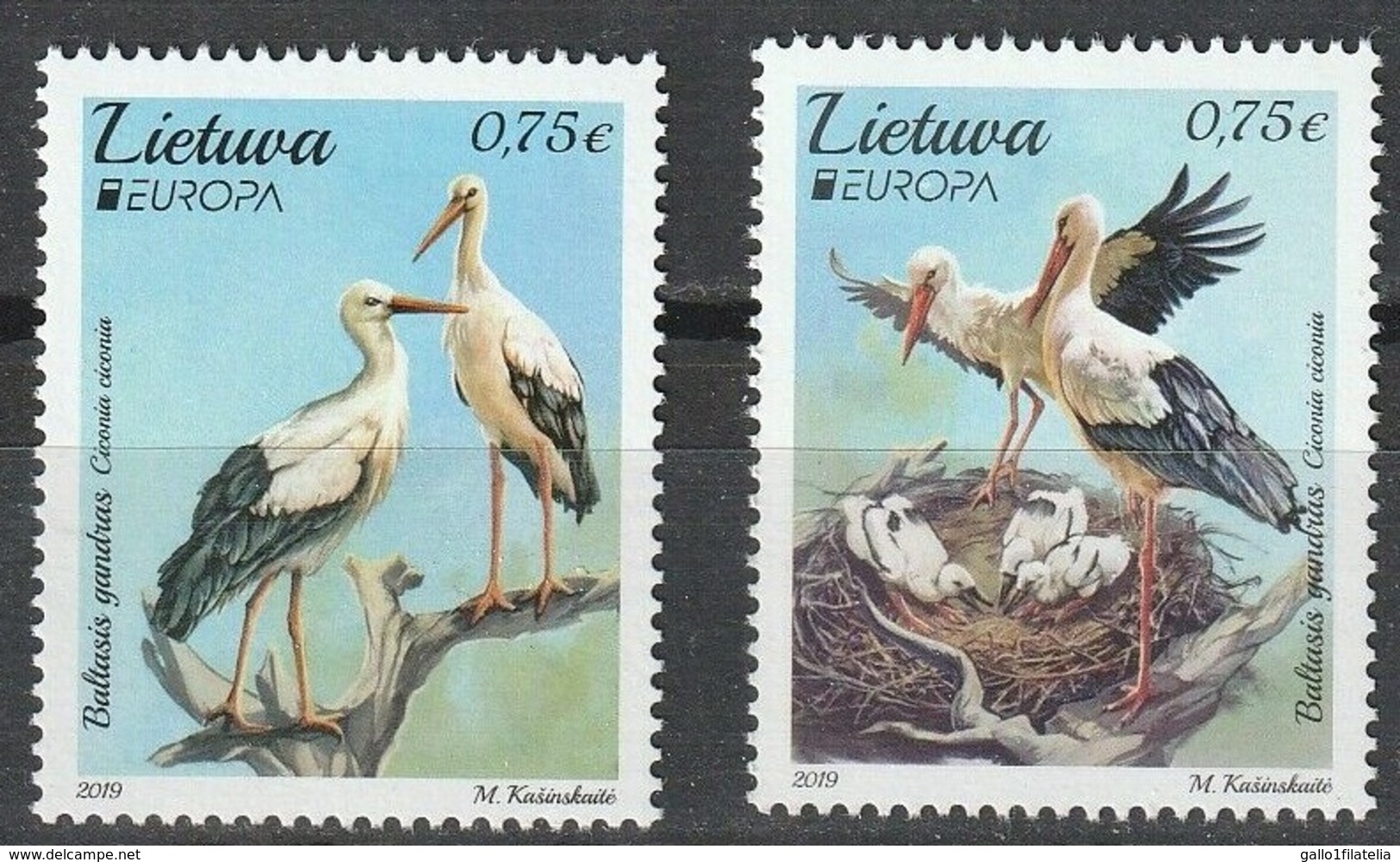 2019 - LITUANIA  / LITHUANIA - EUROPA  CEPT - UCCELLI / BIRDS - SET COMPLETO. MNH. - 2019