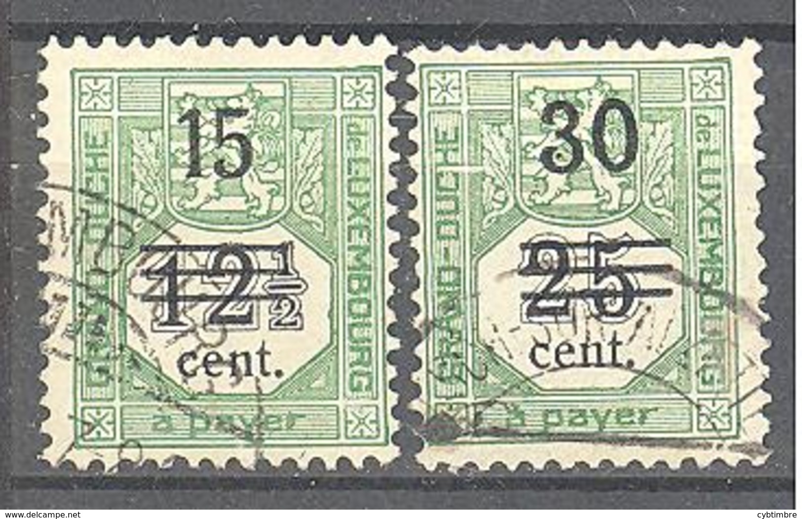 Luxembourg : Yvert N° Taxe 8/9°; Cote 20.00€ - Postage Due