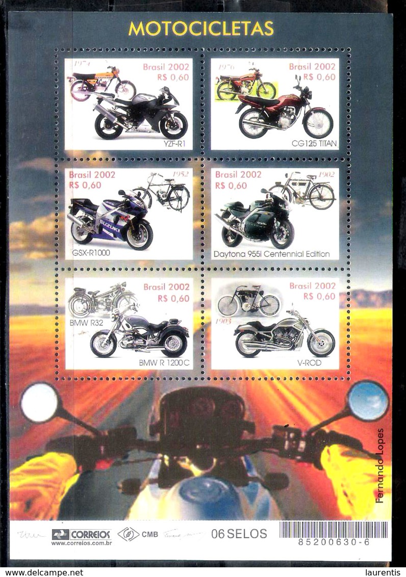 629  Motorcycles - Motos - Brasil Yv 2987-92 Minisheet - MNH - 1,95 (4) - Motos