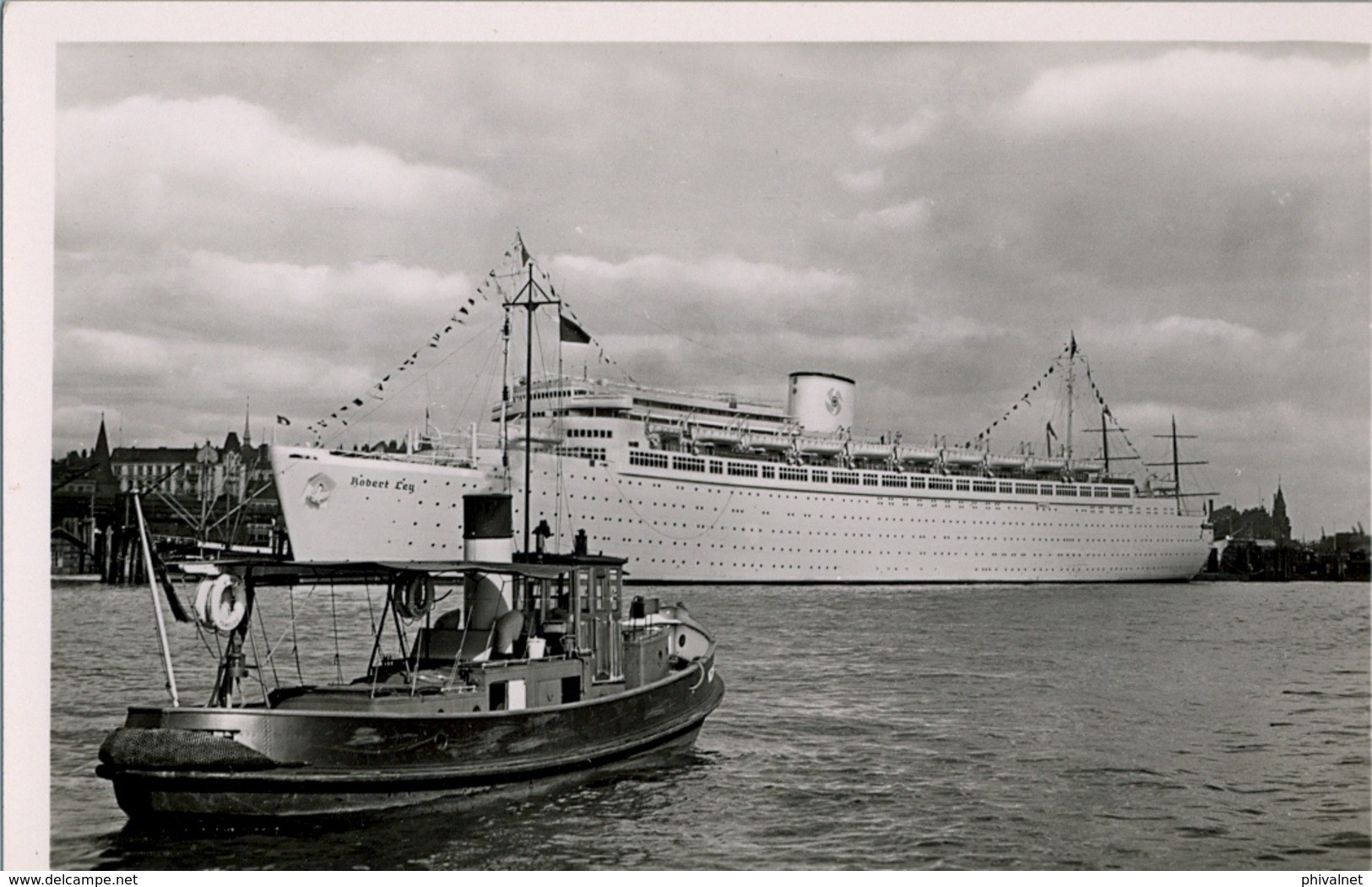 1939 BARCOS / SHIPS , TARJETA POSTAL ESCRITA ,  NO CIRCULADA , SCHIFF E.S. " ROBERT LEY " - Transbordadores