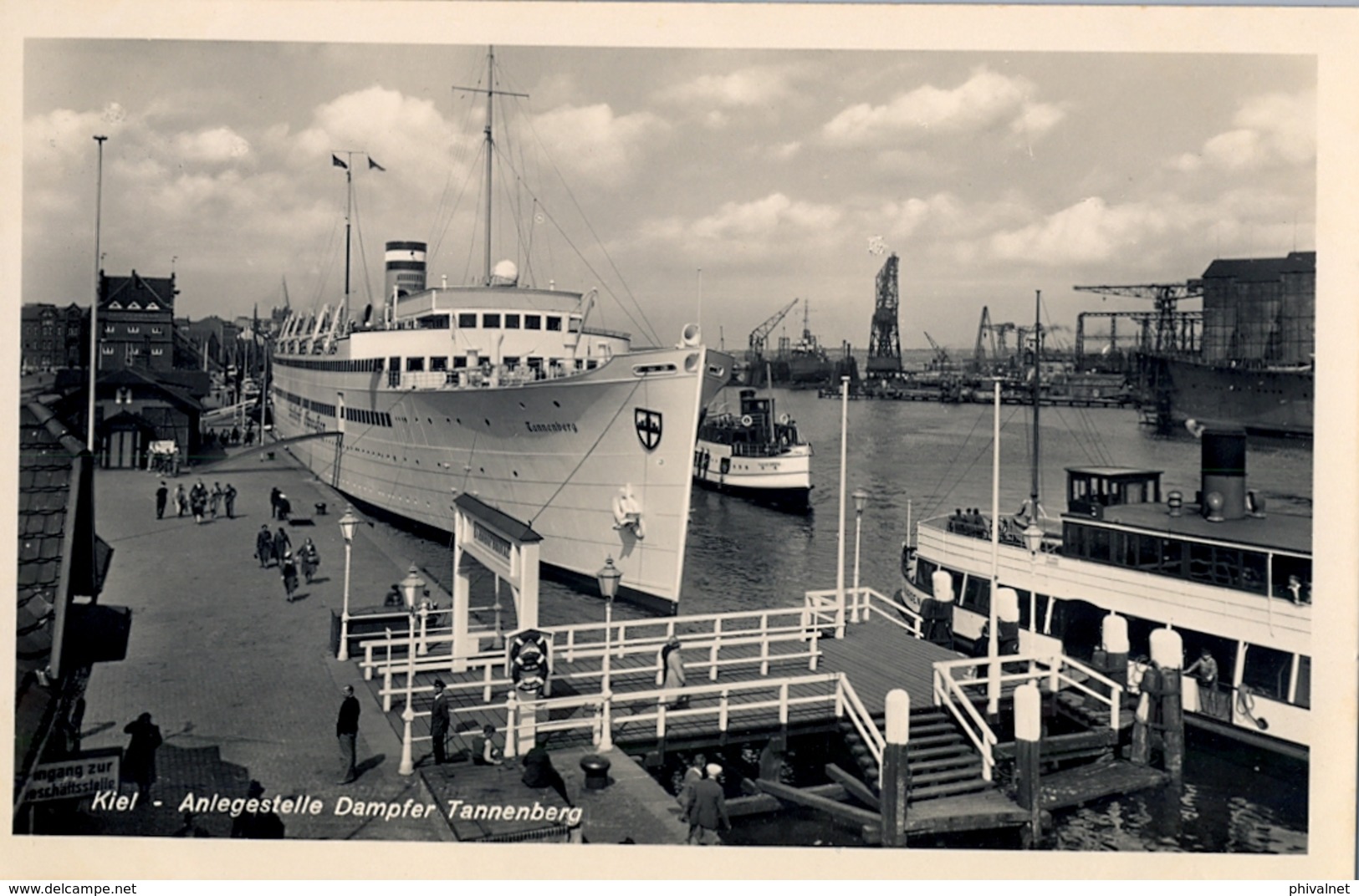 BARCOS / SHIPS , TARJETA POSTAL NO CIRCULADA , KIEL - ANLEGESTELLE DAMPFER TANNENBERG - Transbordadores