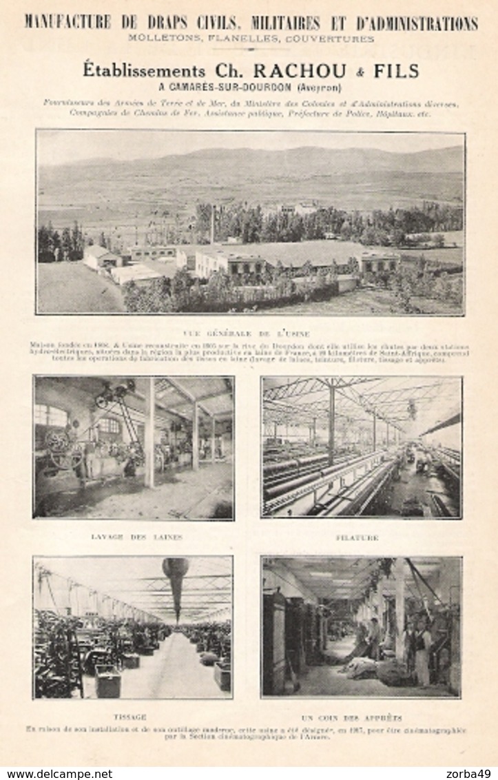 CAMARES SUR DOURDON Ets Rachou Et Fils  1922 - Unclassified