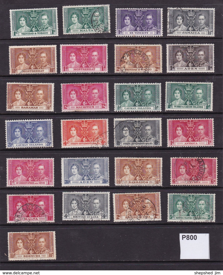 British Empire 1937 Small Accumulation Of 25 Coronation Values - Other & Unclassified