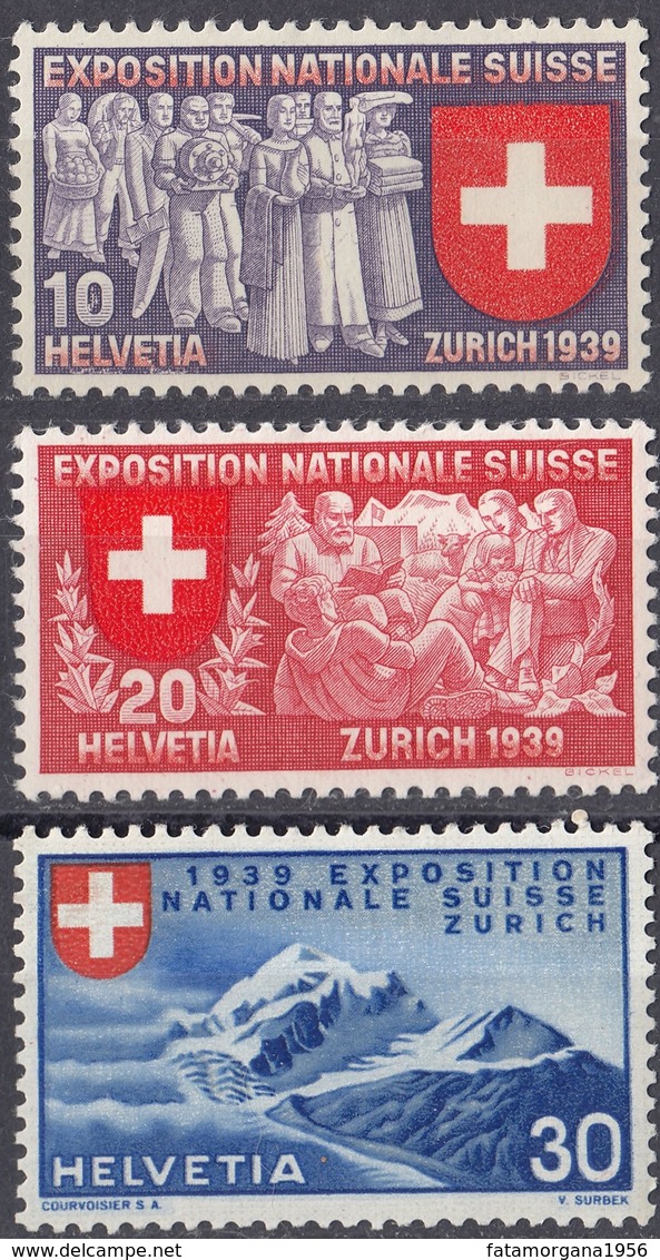 HELVETIA - SUISSE - SVIZZERA - 1939 - Lotto Di 3 Valori Nuovi MH: Yvert  320/322. - Nuovi