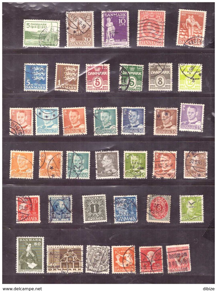 Denmark. 37 Different Stamps. Used. Middle State. Traces Of Hinge. - Collections