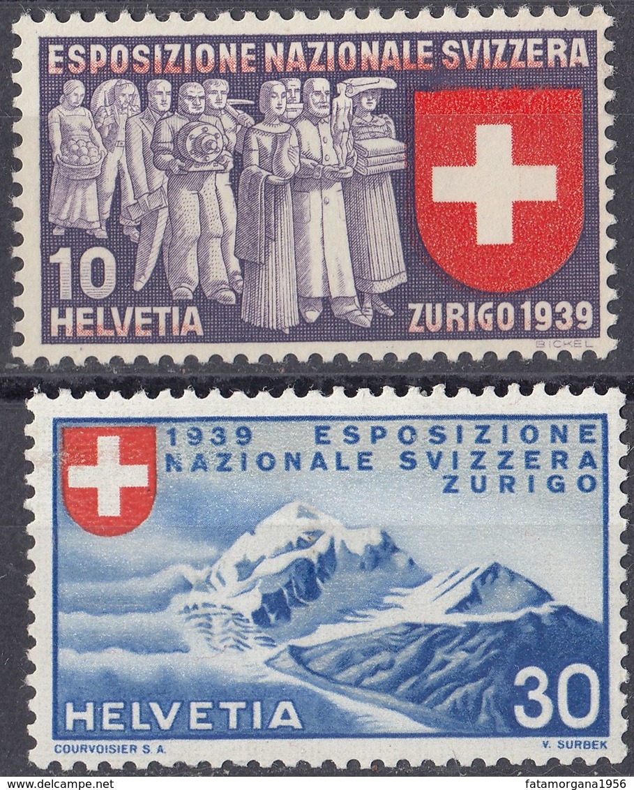 HELVETIA - SUISSE - SVIZZERA - 1939 - Lotto Di 2 Valori Nuovi MH: Yvert  323 E 325. - Neufs