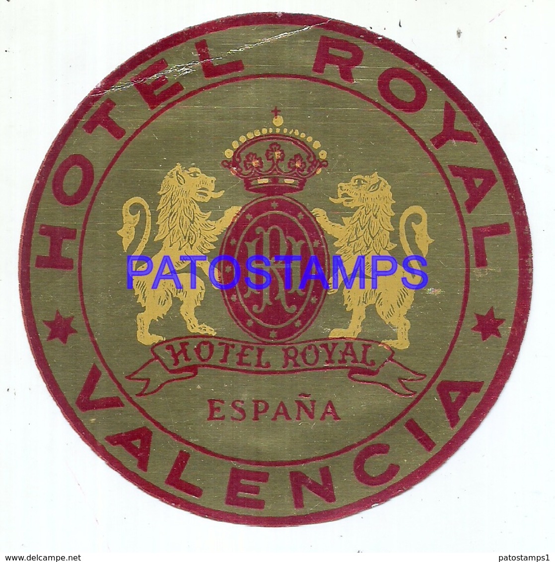 114035 SPAIN ESPAÑA VALENCIA PUBLICITY HOTEL ROYAL LUGGAGE NO POSTCARD - Hotel Labels