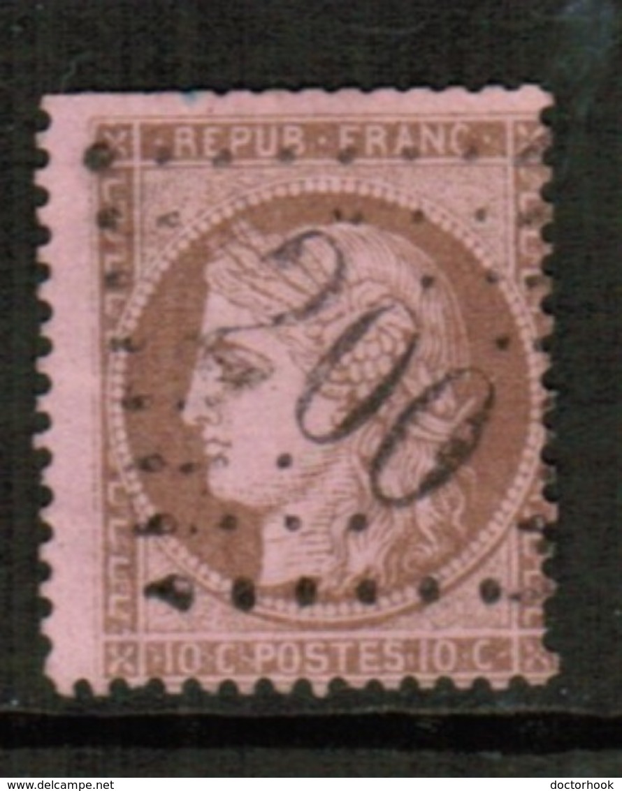 FRANCE  Scott # 55 F USED BLUNT PERFS TOP  (Stamp Scan # 514) - 1871-1875 Ceres