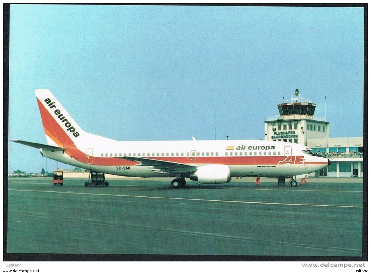 AIR EUROPA Plane Boeing 737 -300 At MALLORCA Spain AIRPORT Issue Postcard (2 Scans) - 1946-....: Era Moderna