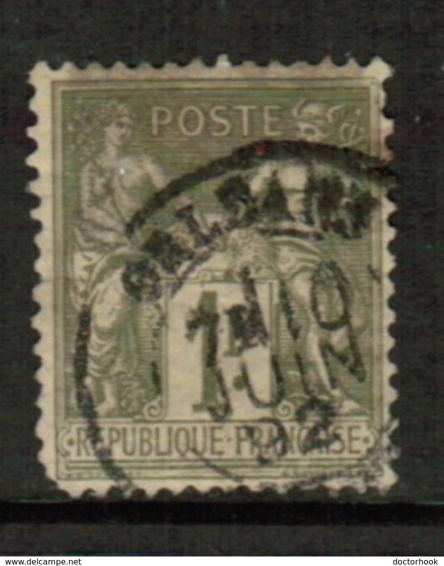 FRANCE  Scott # 84 USED REPAIRED TEAR  (Stamp Scan # 514) - 1876-1898 Sage (Type II)