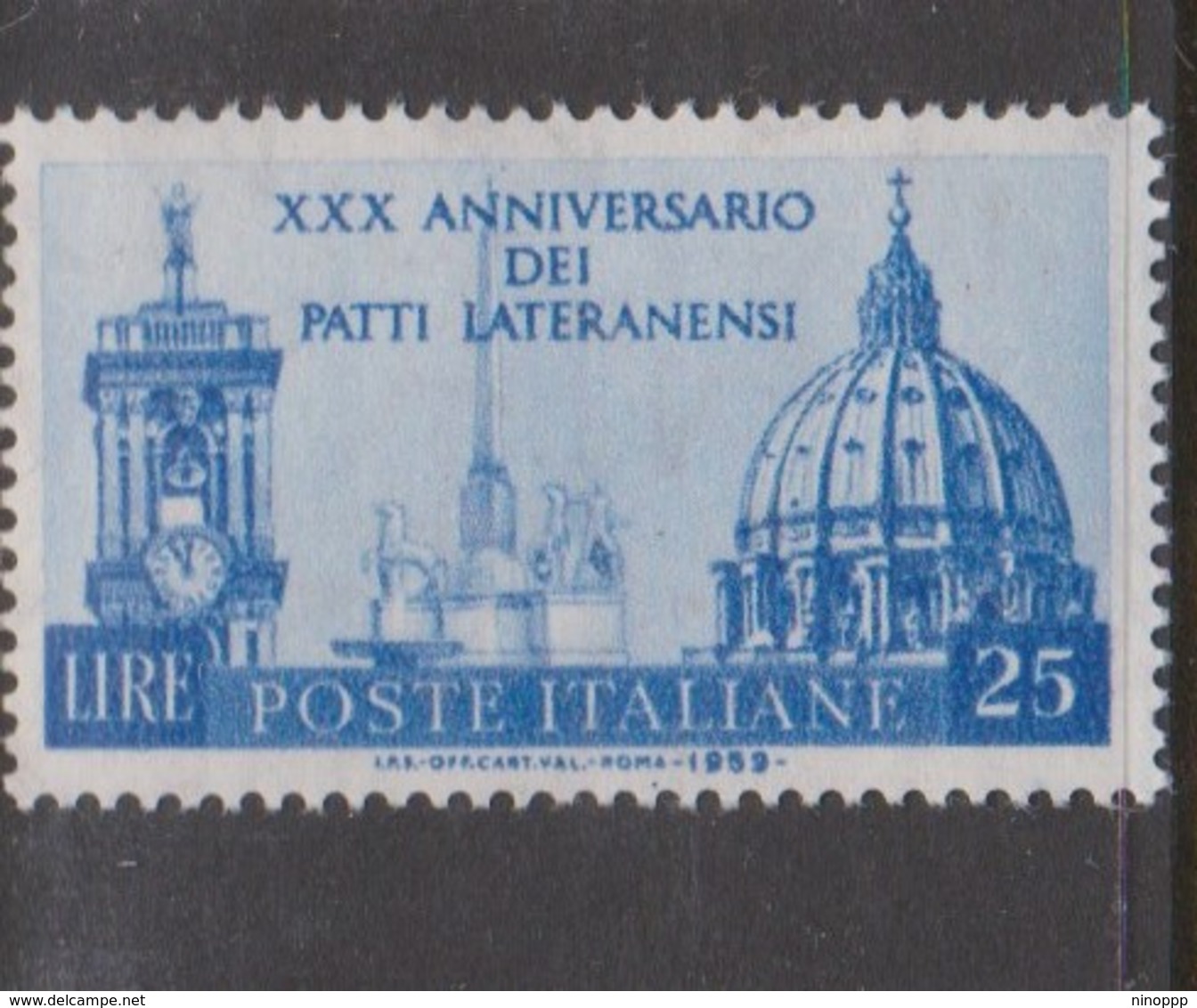 Italy Republic S 853 1959 30th Anniversary Lateran Pacts,mint Never  Hinged - 1946-60: Mint/hinged