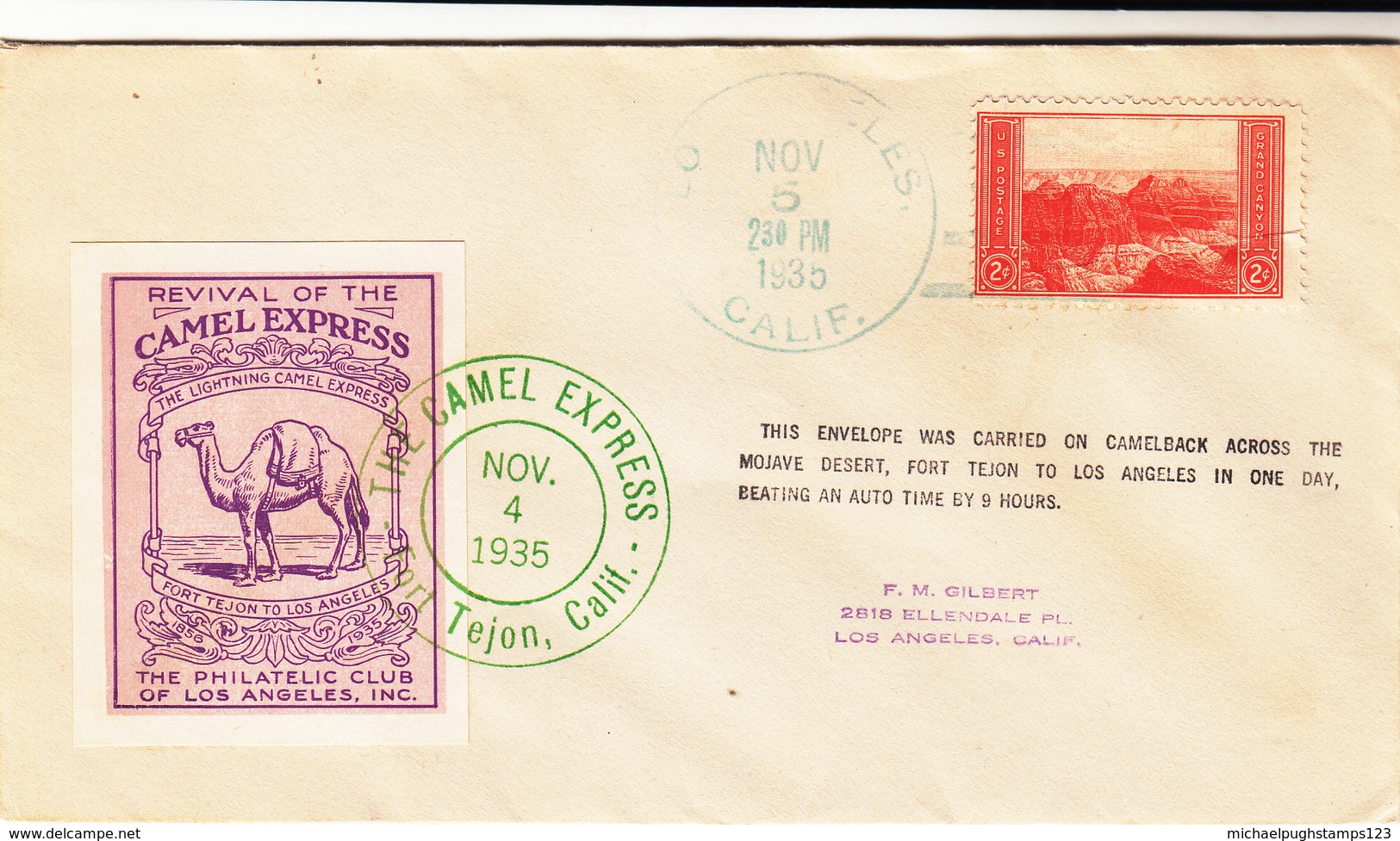 U.S. / California / Camel Express Cinderellas - Postal History