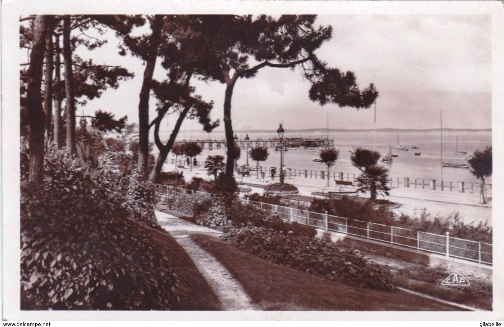 33 - Arcachon ( Gironde )  Vue Sur Le Boulevard Promenade Et La Plage ( Carte Glacée ) - Arcachon