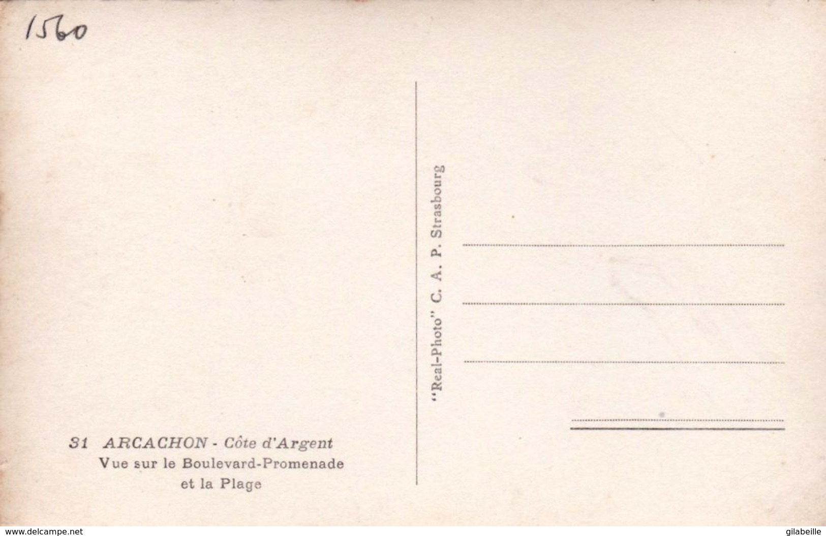 33 - Arcachon ( Gironde )  Vue Sur Le Boulevard Promenade Et La Plage ( Carte Glacée ) - Arcachon