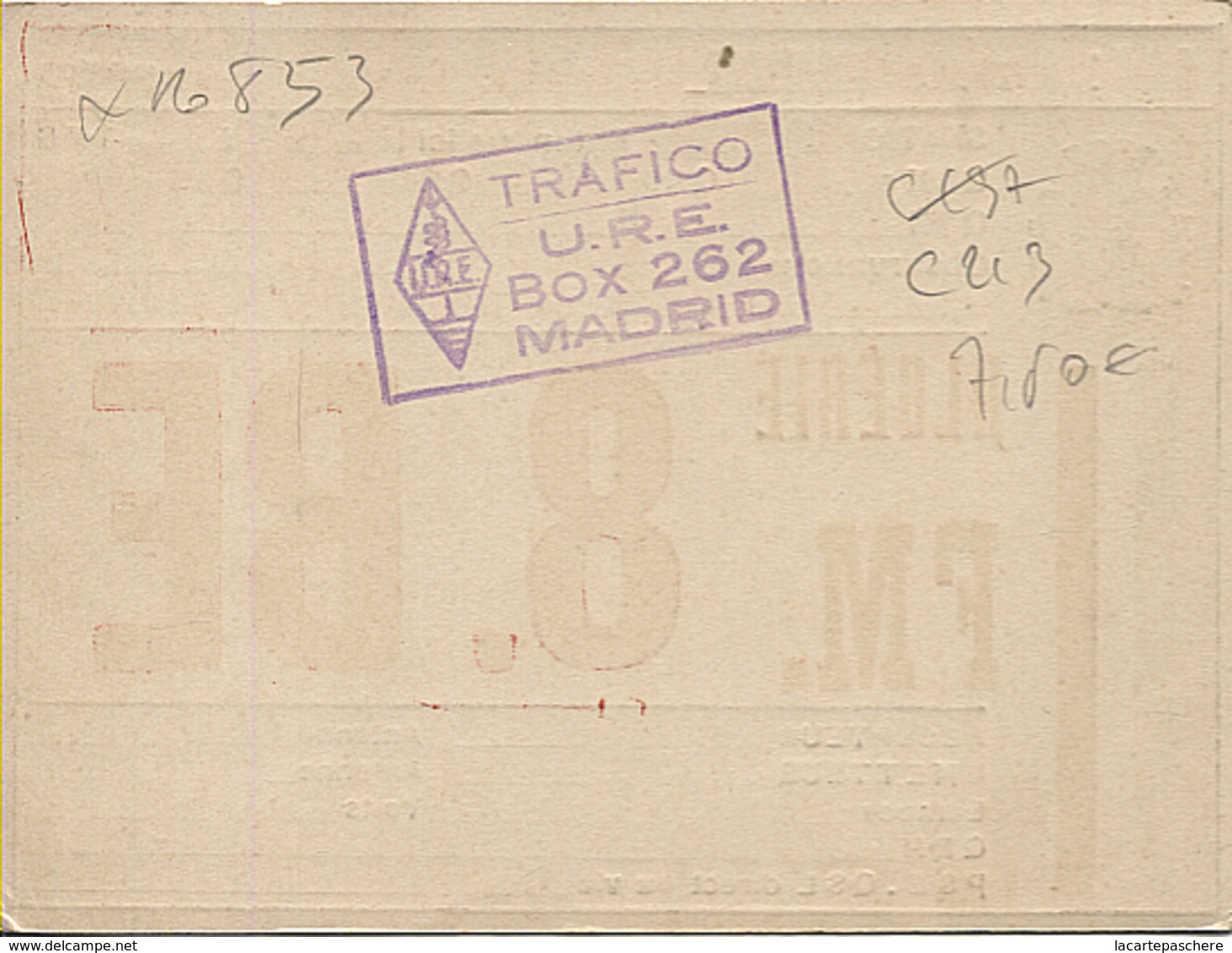 X120853 CARTE QSL RADIO AMATEUR 8. BE ? FM. 8. BE ? ALGERIE FRANCAISE ORAN EN 1936 DEUX SCANS - Radio Amateur