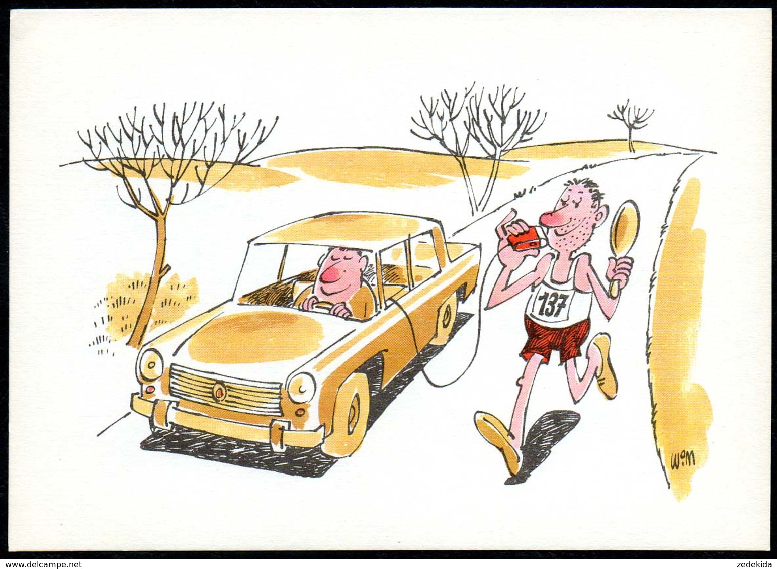 C6481 - TOP Willy Moese Mappe 9 Humor Scherzkarten - Planet Verlag DDR Grafik - Cartoon