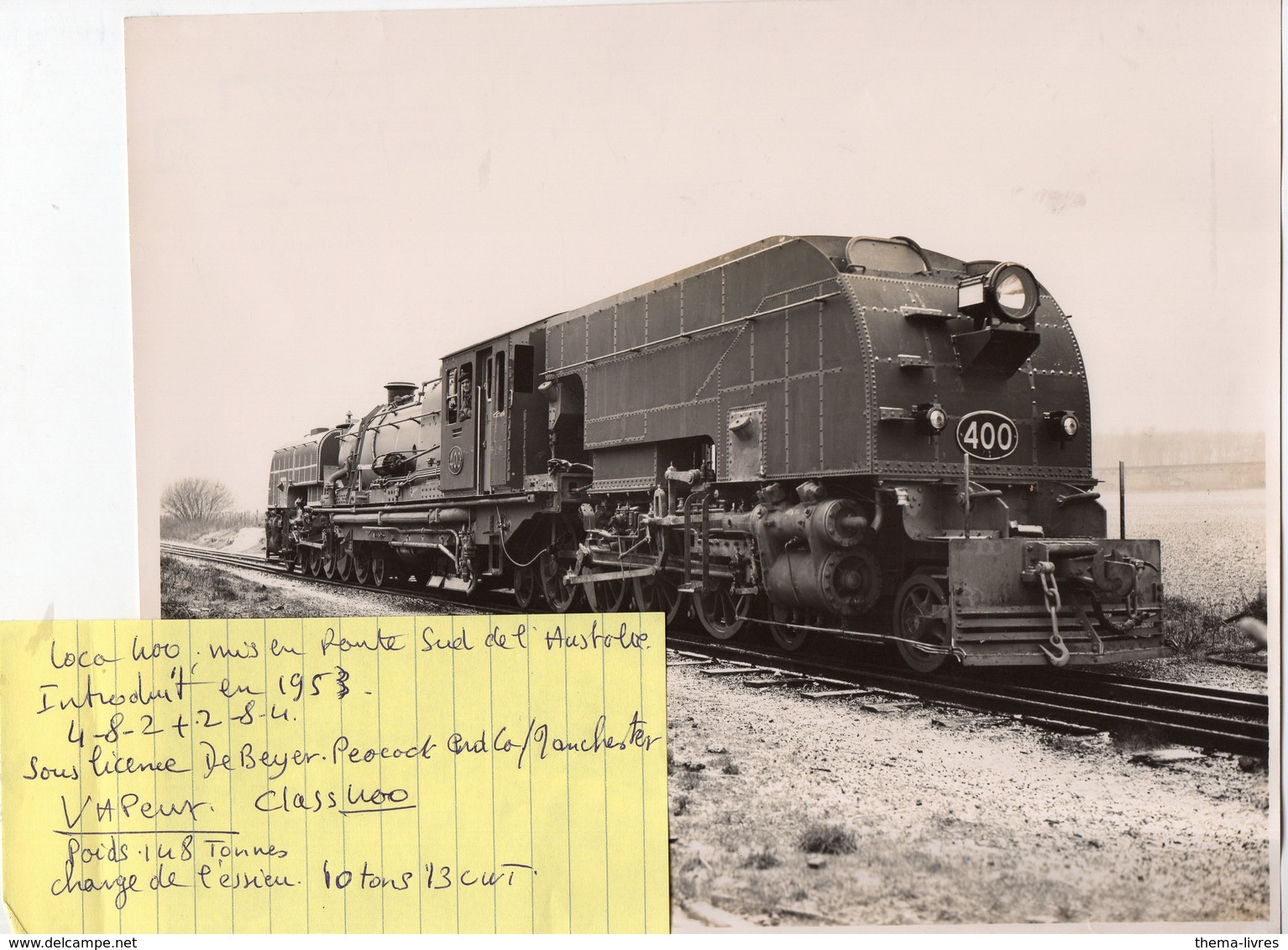 (chemins De Fer)Raismes (59 Nord)  Grande Photo LOCOMOTIVE " 400" (CAT 1941) - Trains
