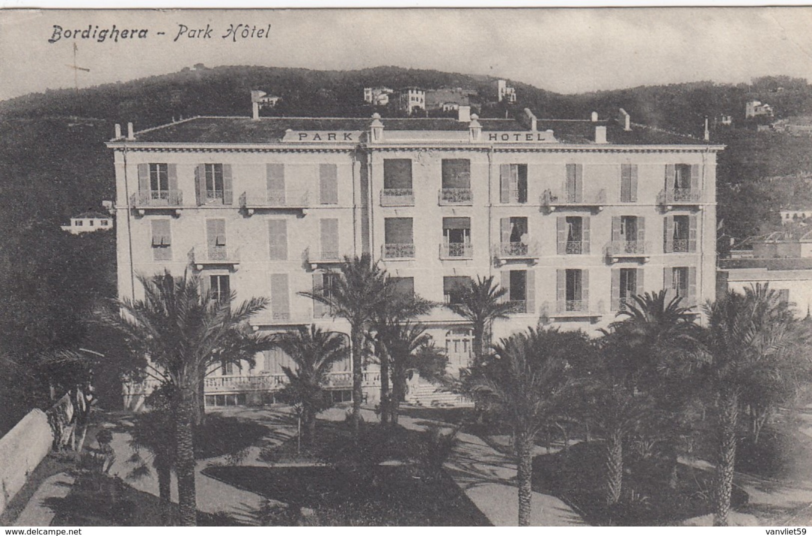 BORDIGHERA-IMPERIA-PARK HOTEL-CARTOLINA VIAGGIATA IL 25-11-1912 - Imperia