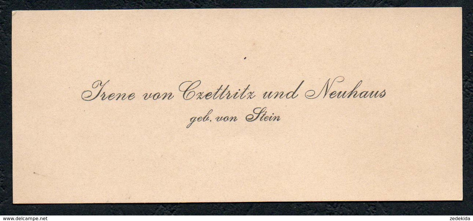 C6511 - Irene Von Czettritz Und Neuhaus Geb. Von Stein - Visitenkarte - Visitenkarten