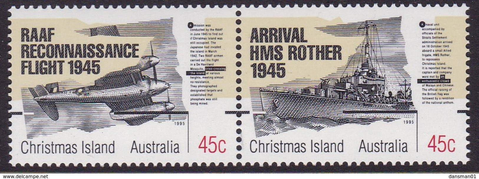 Christmas Island 1995 End Of WWII Sc 373 Mint Never Hinged - Christmas Island