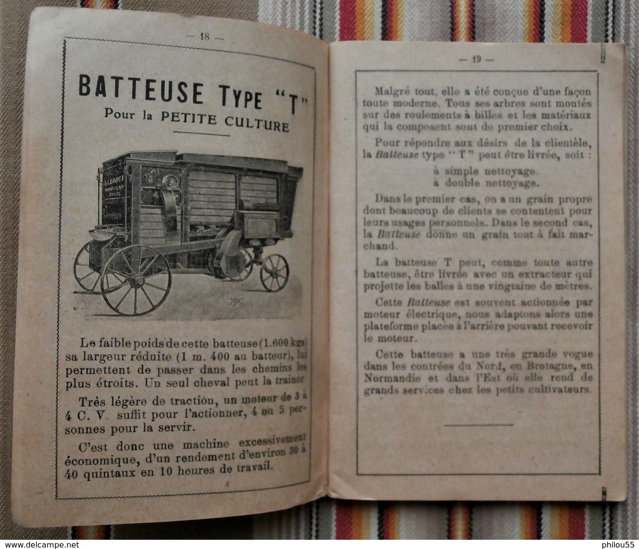 60 RANTIGNY  Ets ALBARET 1925 Carnet Calendrier TOP PUB machines Agricoles, Plan du 4eme Salon