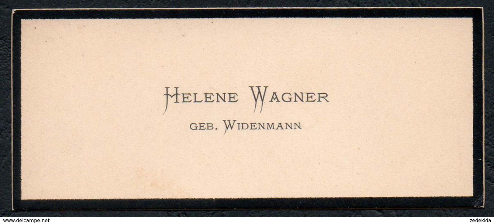 C6520 - Helene Wagner Geb. Widenmann - Visitenkarte - Visitenkarten