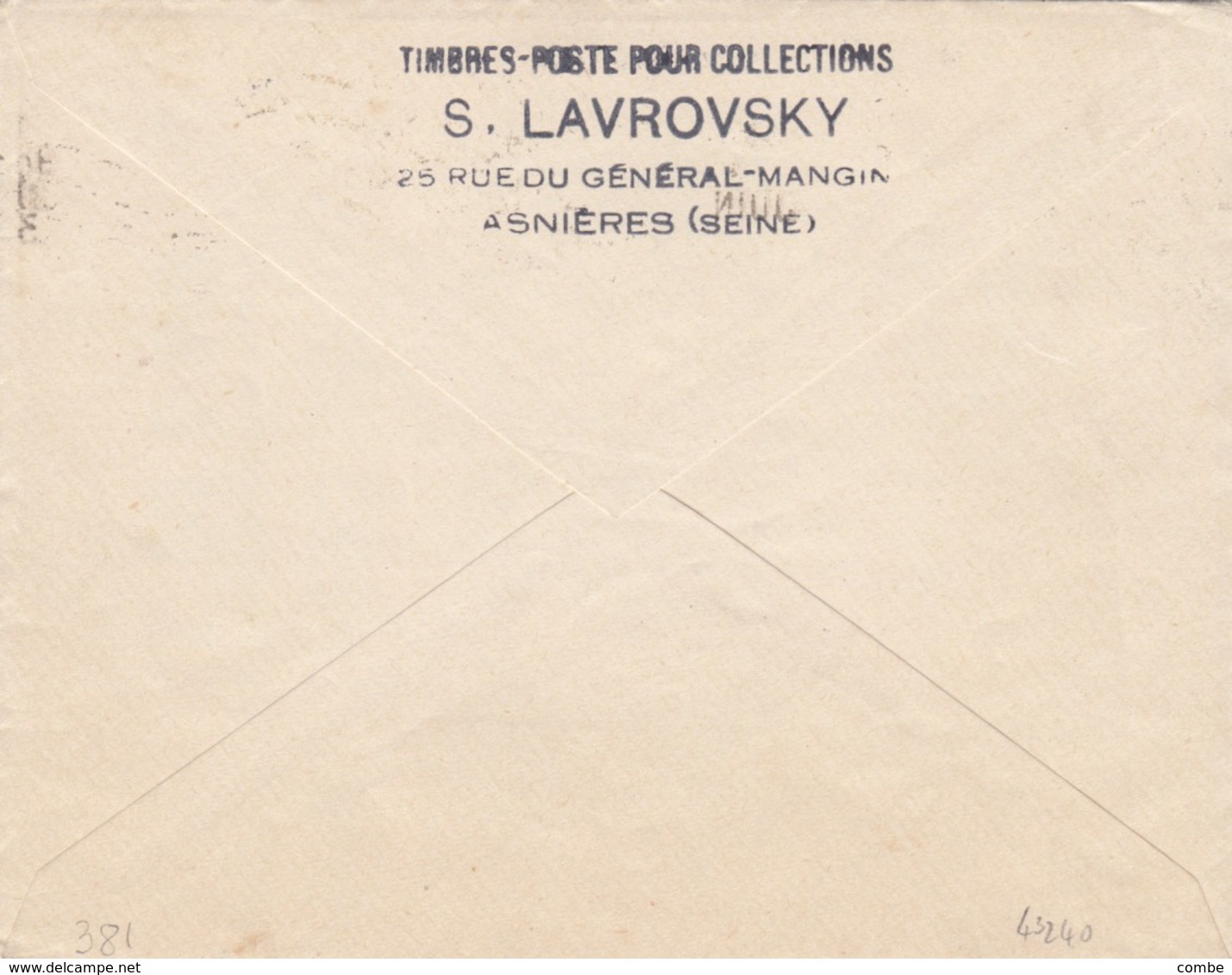 LETTRE . IMPRIMES. 1 JUIN 1938. POUR LES CHOMEURS N° 381 CALLOT 35c + 10c SEUL SUR LETTRE. ASNIERES POUR L'ANGLETERRE - Liberazione