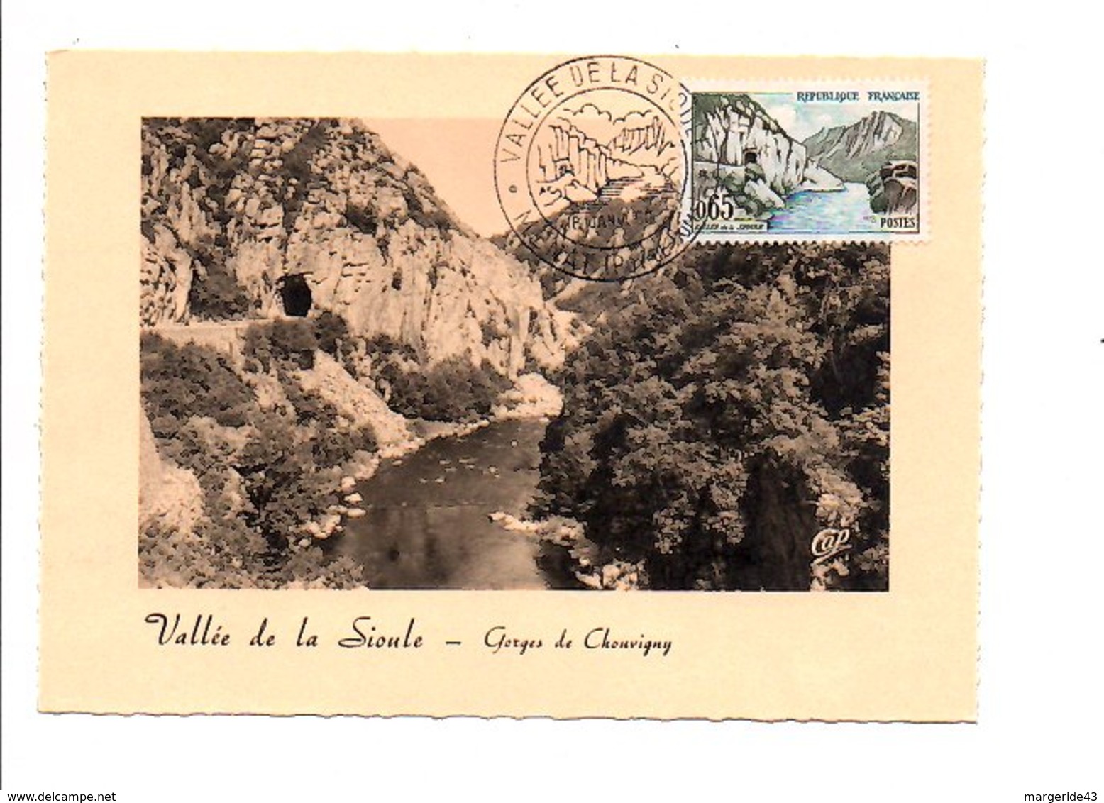 CARTE MAXIMUM 1960 VALLEE DE LA SIOULE - 1960-1969