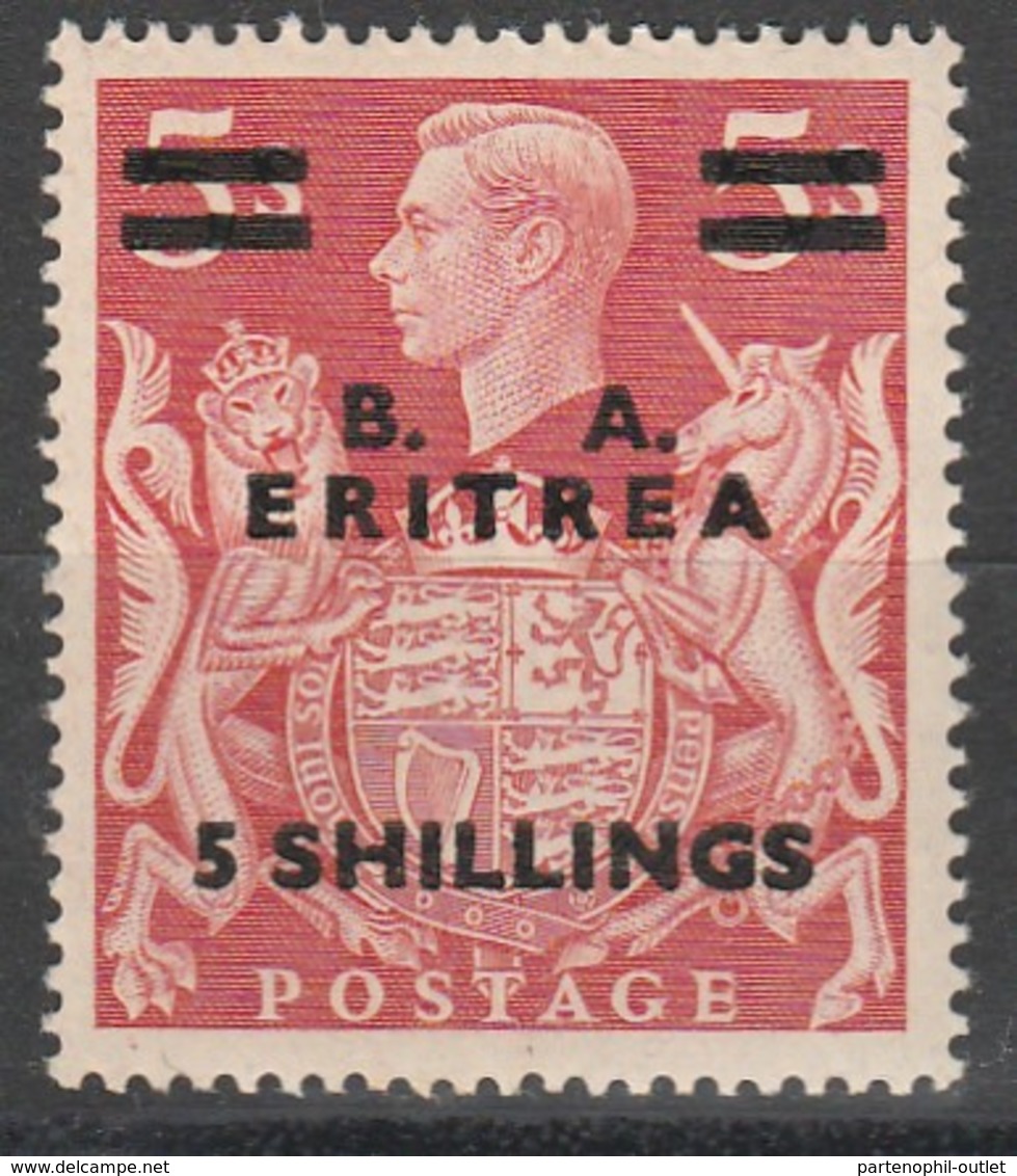 Eritrea MNH , Francobollo Di Gran Bretagna Del 1937/42 Nuovo Con Soprastampa " B.A. Eritrea "  Cat  Sassone N 25 - Eritrea