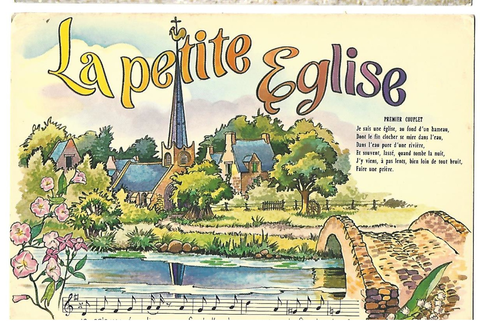 LA PETITE ÉGLISE Paroles De Chanson Charles FALLOT Paul DELMET, Dessin - Other & Unclassified