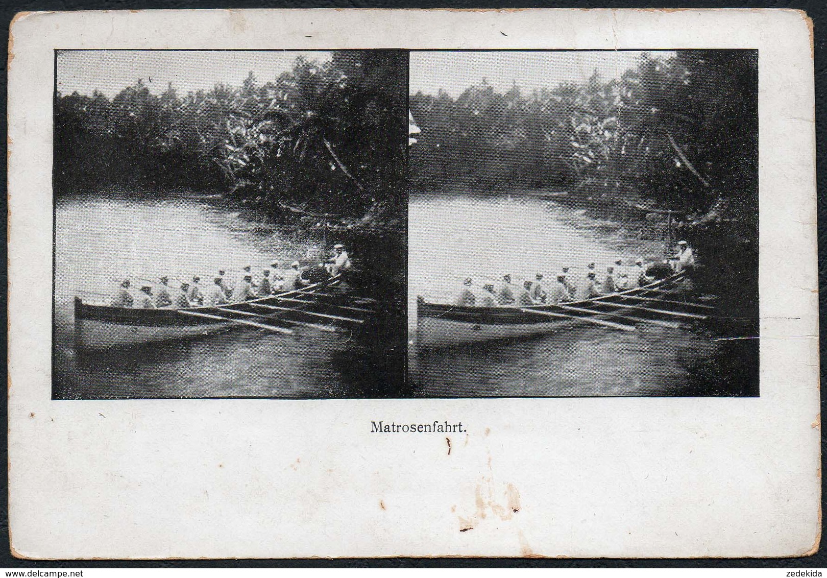 C6533 - Stereo Foto Ansichtskarte - Matrosenfahrt - Visionneuses Stéréoscopiques