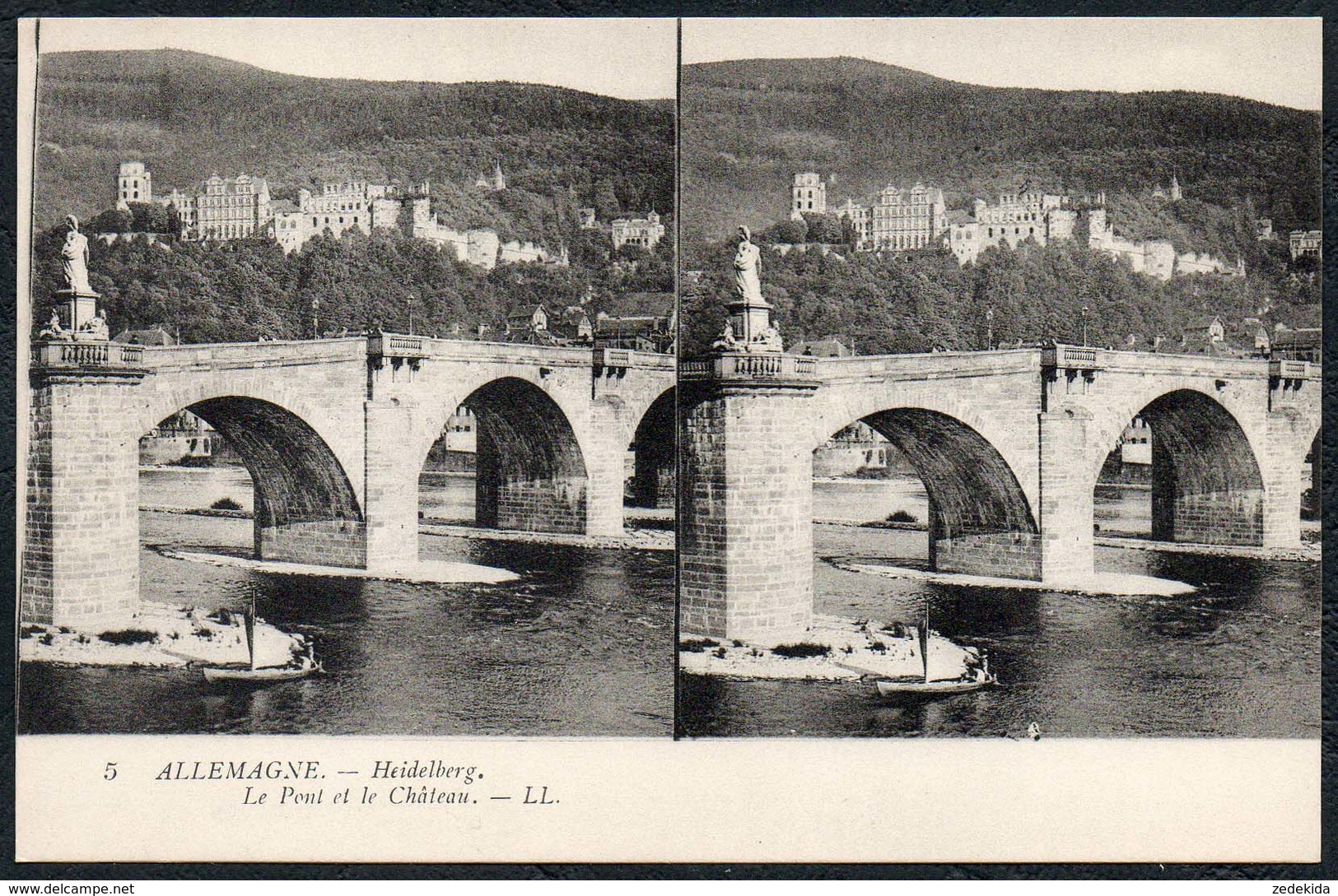 C6537 - TOP Stereo Foto Ansichtskarte - Heidelberg Schloß Und Brücke - Visionneuses Stéréoscopiques