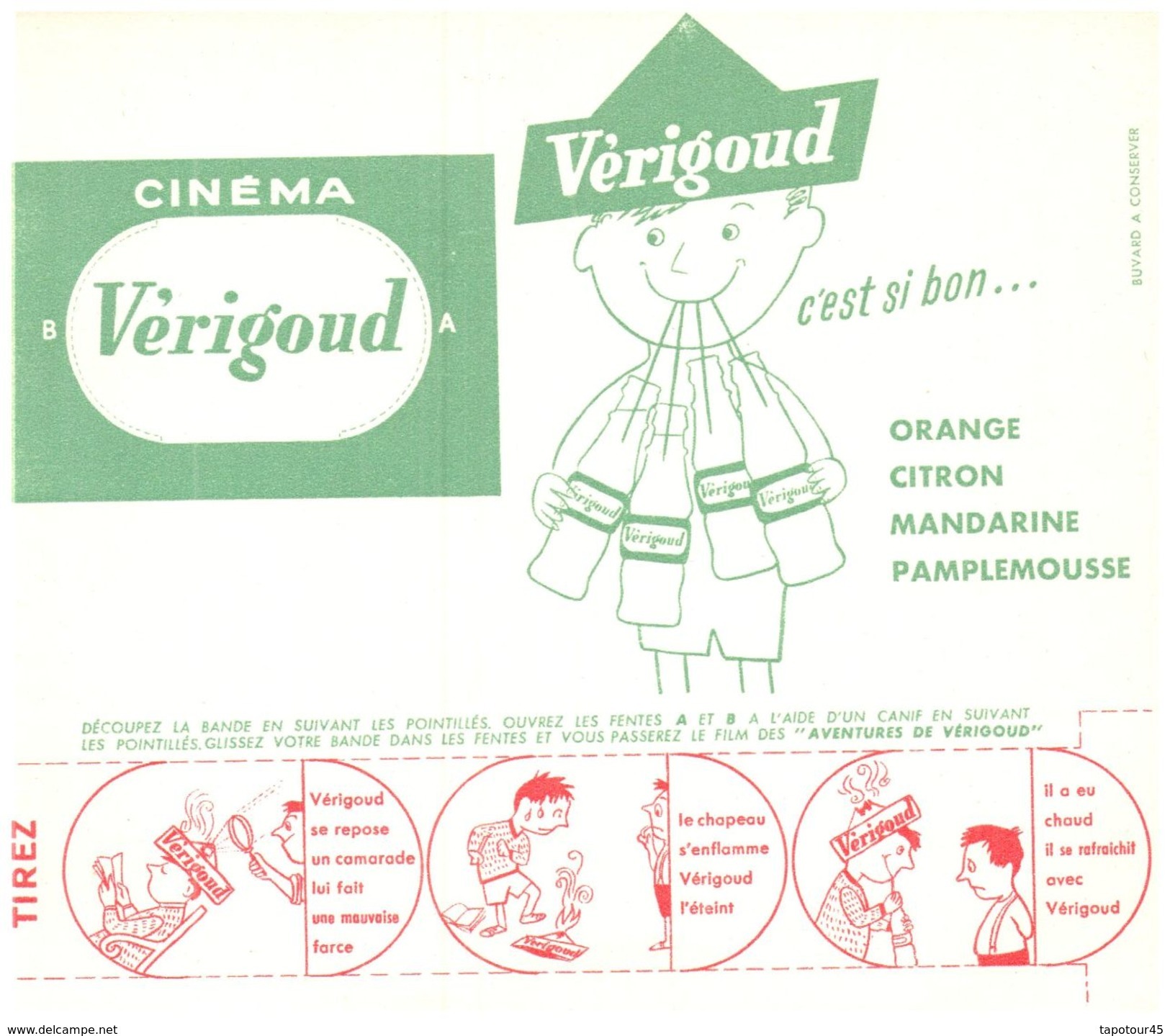 Buvard Boisson Vérigoud     (Format 21 X 18)(N= 1) - Limonades