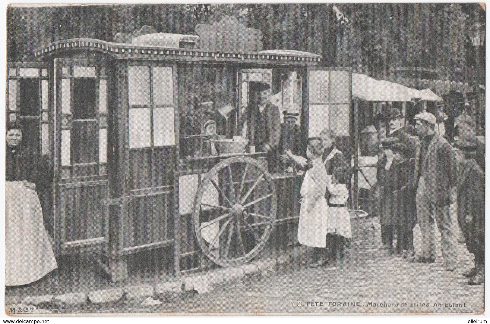 METIERS. FETE FORAINE. MARCHAND De FRITES AMBULANT. CACHET. V. VOILLAUME PLACE St EPVRE. NANCY. 1910 - Marchands Ambulants