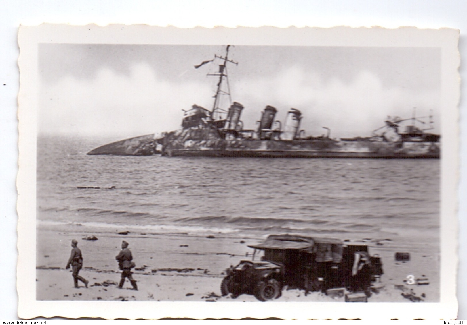 Foto Photo - Oorlog Guerre 1939 - 1945 - Zeebrugge - Strand - Plage - Gezonken Schip - N°3 - Guerre, Militaire